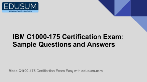 IBM C1000-175 Certification Exam: Sample Questions and Answers