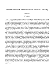 Math Foundations for Machine Learning Guide