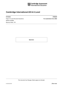 Cambridge AS & A Level Physics Mark Scheme