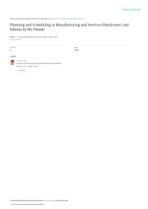 Review: Planning & Scheduling in Manufacturing & Services