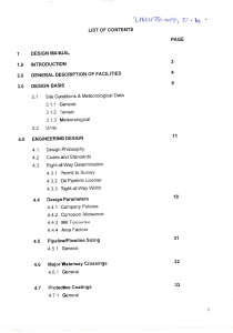 Design Manual Table of Contents