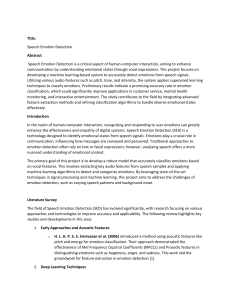 Speech Emotion Detection Research Paper