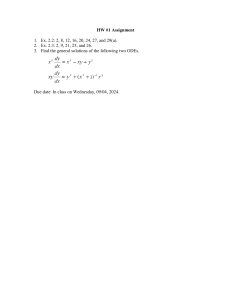 Differential Equations Homework Assignment