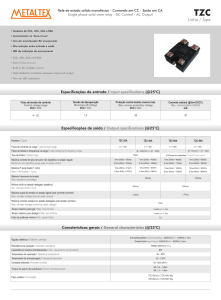 Relé de Estado Sólido Monofásico TZC: Especificações e Curvas