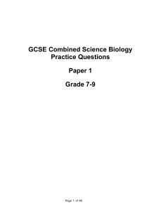 GCSE Combined Science Biology Practice Questions