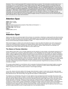 Attention Span relation to flow