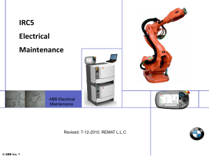 IRC5 Electrical Maintenance 2009 BMW