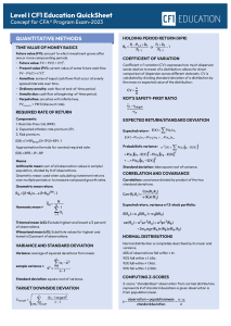 CFA Exam QuickSheet: Quantitative Methods & Finance Formulas