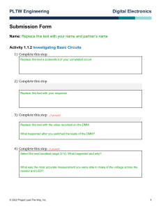 Digital Electronics Circuit Activity Submission Form