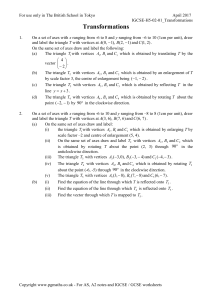 Geometric Transformations Worksheet