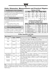 3. Units Dimension Measurements and Practical Physics