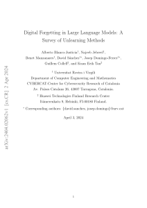 Digital Forgetting in LLMs: Unlearning Methods Survey