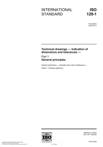 ISO 129-1: Technical Drawing Dimensions & Tolerances Standard