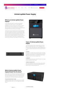 Uninterruptible Power Supply