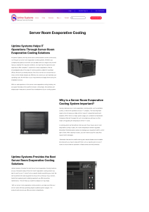 Server Room Evaporative Cooling