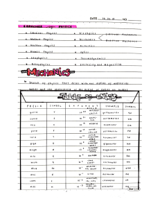 Mechanics Notes 1