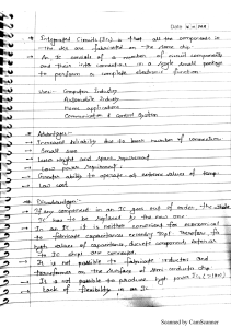 Integrated Circuits (ICs) Lecture Notes