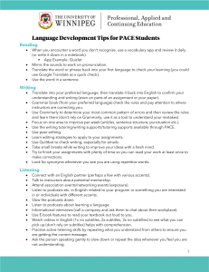 Language Development Tips for PACE Students