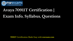 Avaya 70911T Certification | Exam Info, Syllabus, Questions