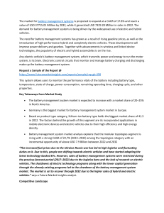 Battery Management System Market report