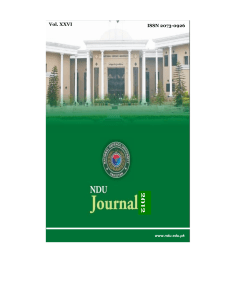 NDU Journal: Strategic Studies & National Security