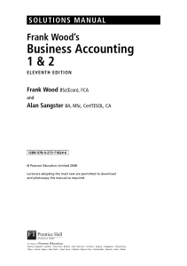 Frank Wood's Business Accounting Solutions Manual 1 & 2