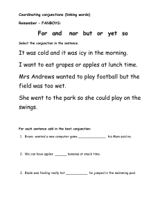 E3 starter activity coordinating conjunctions