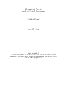 Introduction to Robotics Analysis Contro