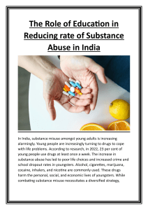 The Role of Education in Reducing rate of Substance Abuse in India