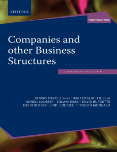 Companies and Business Structures: Commercial Law Textbook