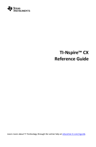 TI-Nspire CX reference guide 