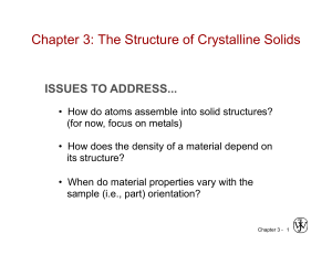 The Structure of Crystalline Solids