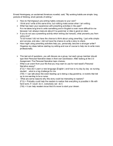 Pre-Writing & Personal Narrative Worksheet