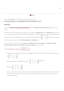 Solving Systems using Reduced Row Echelon Form   Math Hints