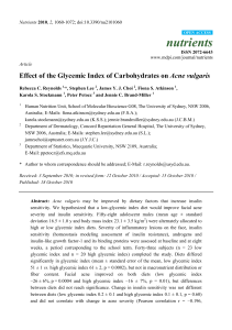 Glycemic Index & Acne: A Study on Adolescent Males