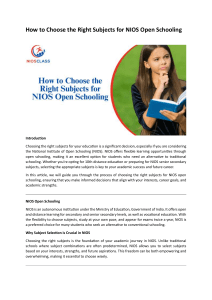 How to Choose the Right Subjects for NIOS Open Schooling 