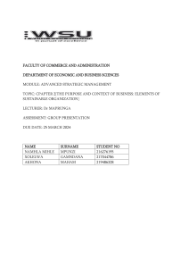 Advanced Strategic Management presentation 01