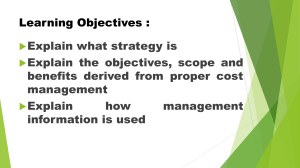 Cost Management & Strategy: Objectives, Scope, Benefits