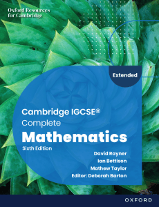 Cambridge IGCSE® Complete Mathematics Extended Student Book Sixth