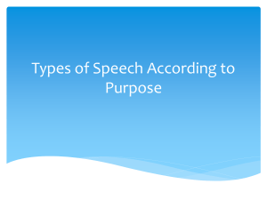 PPT Types of Speech According to Purpose