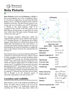Beta Pictoris - Wikipedia