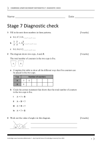 Stage 7 Maths 7 diagnostic check