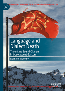 EBook For Language and Dialect Death Theorising Sound Change in Obsolescent Gascon 1st Edition By Damien Mooney