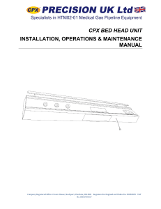 CPX Bed Head Unit Installation & Maintenance Manual