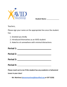 Student AVID Teacher Sign-Off Sheet