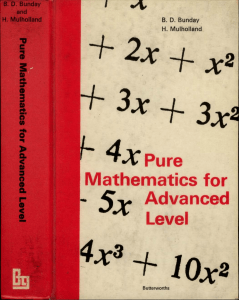 Pure Mathematics for Advanced Level Textbook