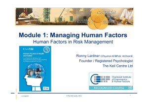 Human Factors in Risk Management