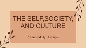 SELF,SOCIETY,and CULTURE Lesson 2