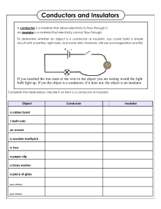 conductor-insulator worksheet