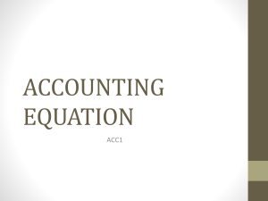 Accounting Equation & Journalizing